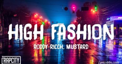 High Fashion Lyrics Roddy ricch